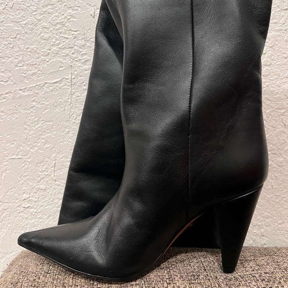 TopShop Tabitha cone premium leather knee-high boots - Picture 4 of 7